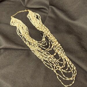 Goldtone and cream Beaded Necklace. NWOT